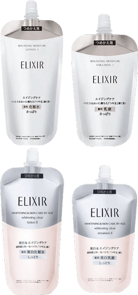 CaVa 2023美妝永續評鑑大賞 保養 保濕賞得獎品牌 - ELIXIR 怡麗絲爾 彈潤保濕水/淨白柔膚水/彈潤保濕乳/淨白柔膚乳 補充包